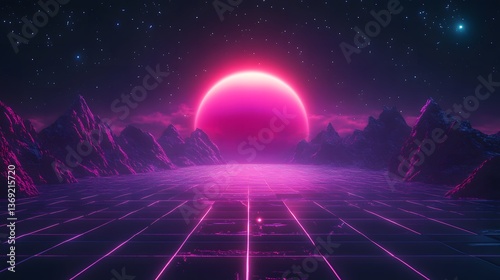 retro synthwave background or wallpaper