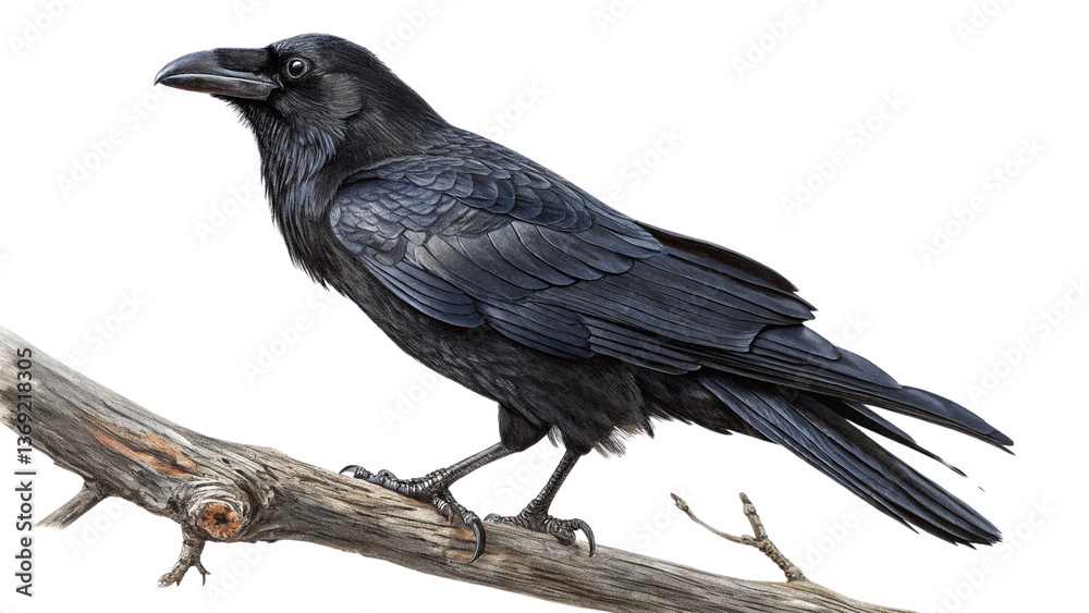 Obraz premium crow on white background