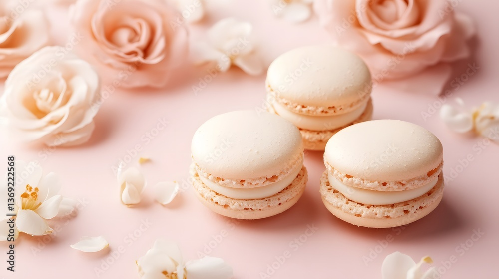 Fototapeta premium macaroons with pastel color background