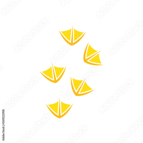 Yellow duck footprints