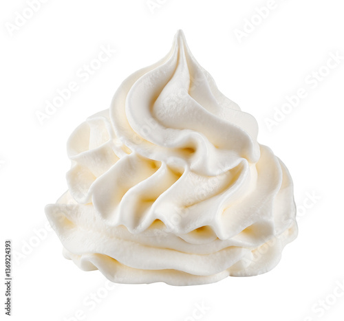 whipped cream isolated on white background