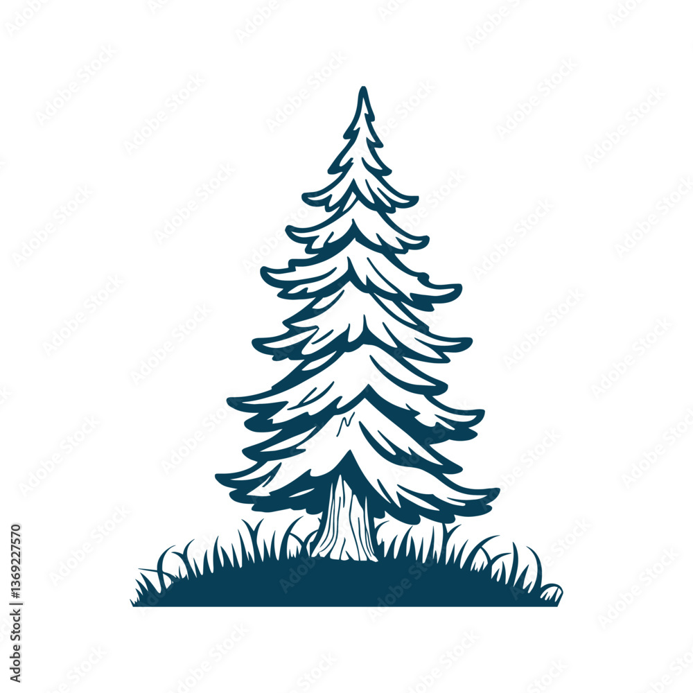 Obraz premium Pine tree vector illustration