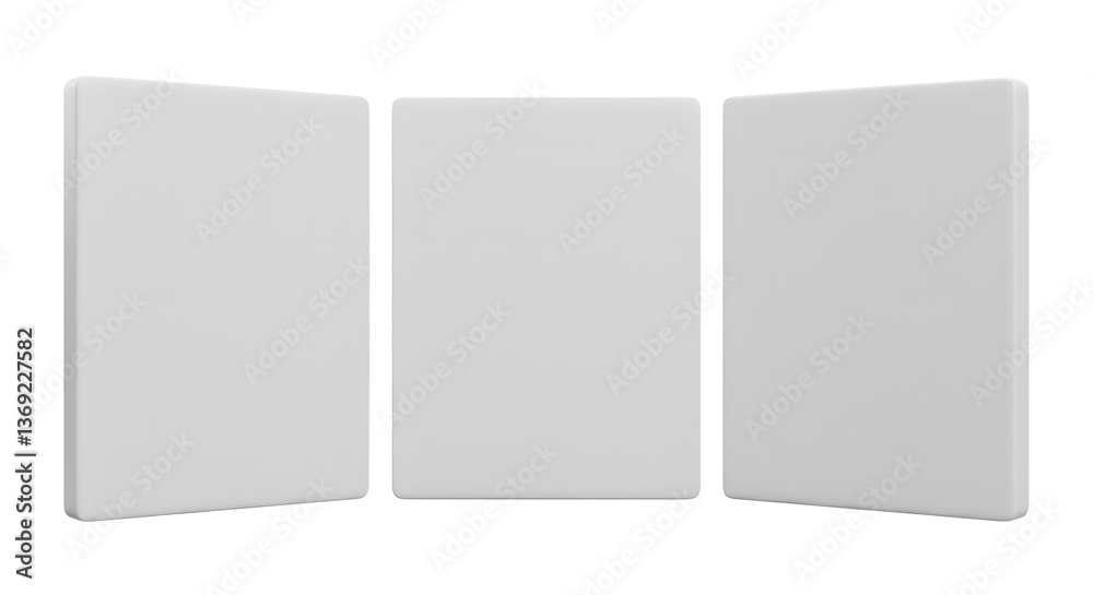 Fototapeta premium Blank Square Panels Showcase Mockup on White Background for Creative Uses