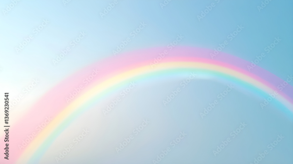 Fototapeta premium Whimsical Pastel Rainbow Across the Serene Sky