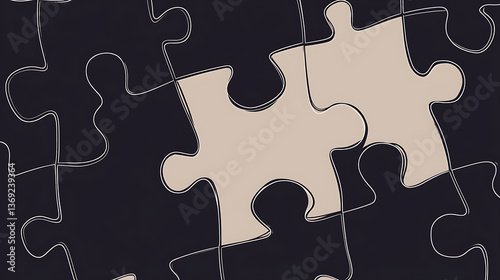 A puzzle with two pieces missing