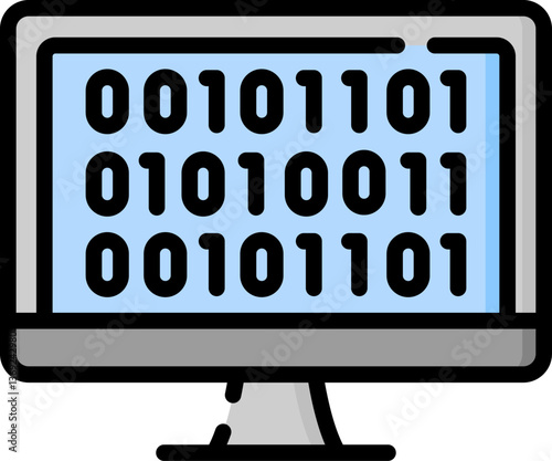 binary code Illustration on a white background.