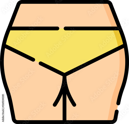 buttocks Illustration on a white background.