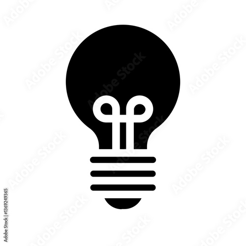 Lightbulb idea solid black icon