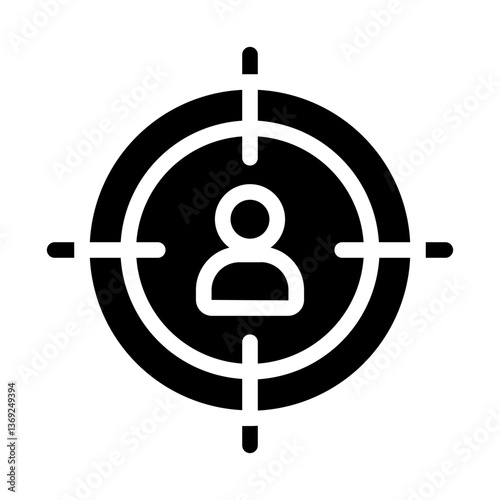 Target person solid black icon