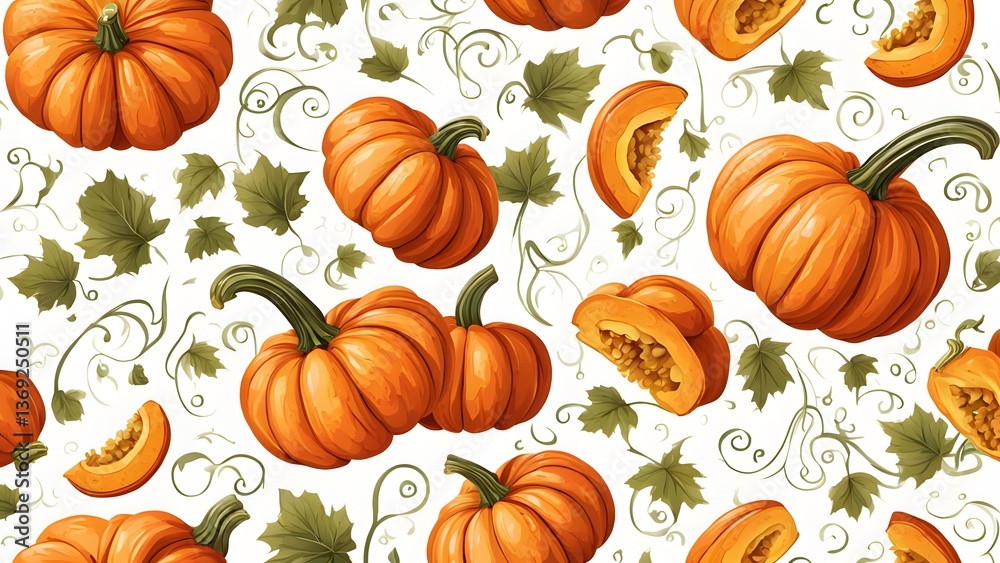 Vector fresh pumpkin on white Vector fresh pumpkin on white