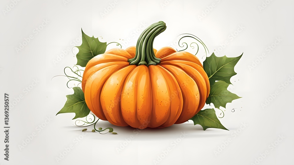 Vector fresh pumpkin on white Vector fresh pumpkin on white
