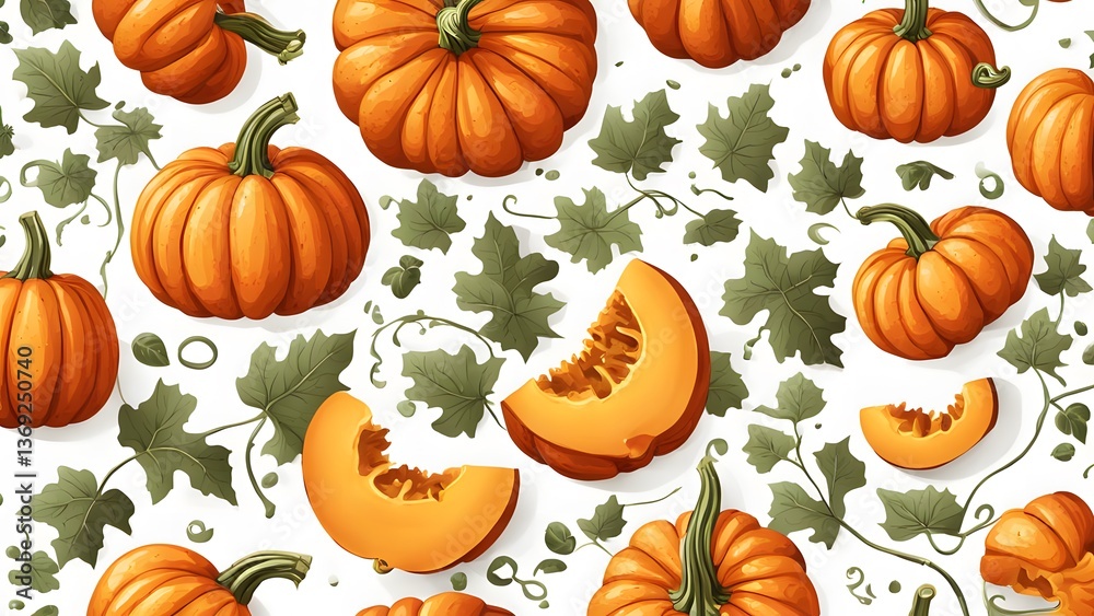 Vector fresh pumpkin on white Vector fresh pumpkin on white