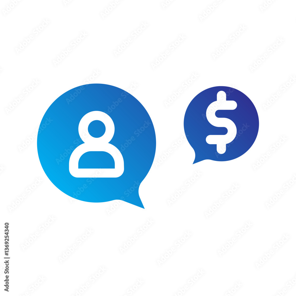 Job conversation flat gradient icon Job conversation flat gradient icon