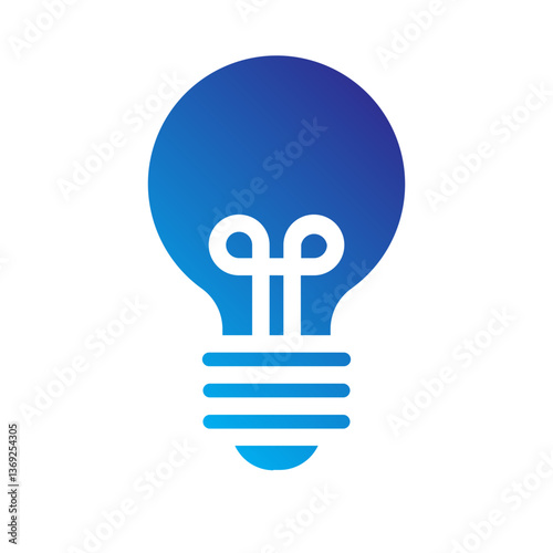 Lightbulb idea flat gradient icon
