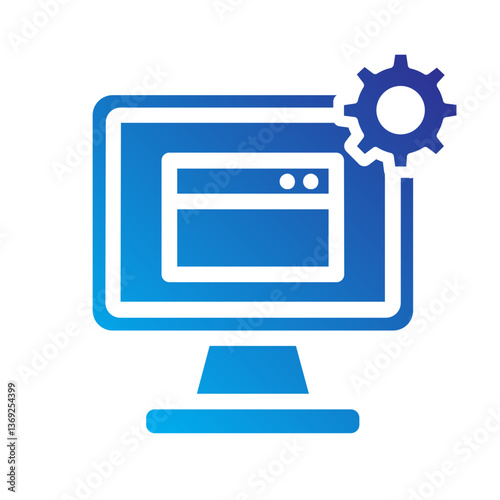 Program settings flat gradient icon