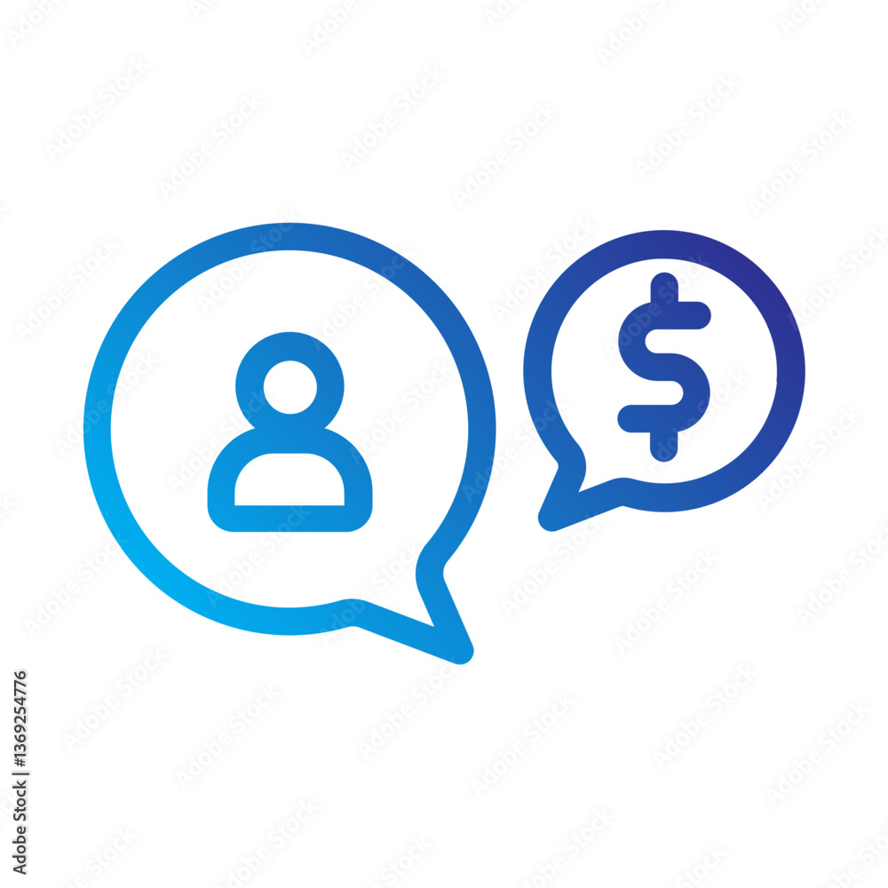 Job conversation line gradient icon Job conversation line gradient icon