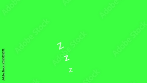 Sleeping cartoon animation isolated in green screen background. 4K isolated. Looping. 
