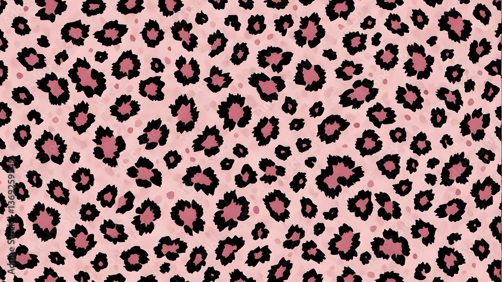 Fototapeta premium Leopard Print Pattern on Pink Background for Fashion and Design Projects