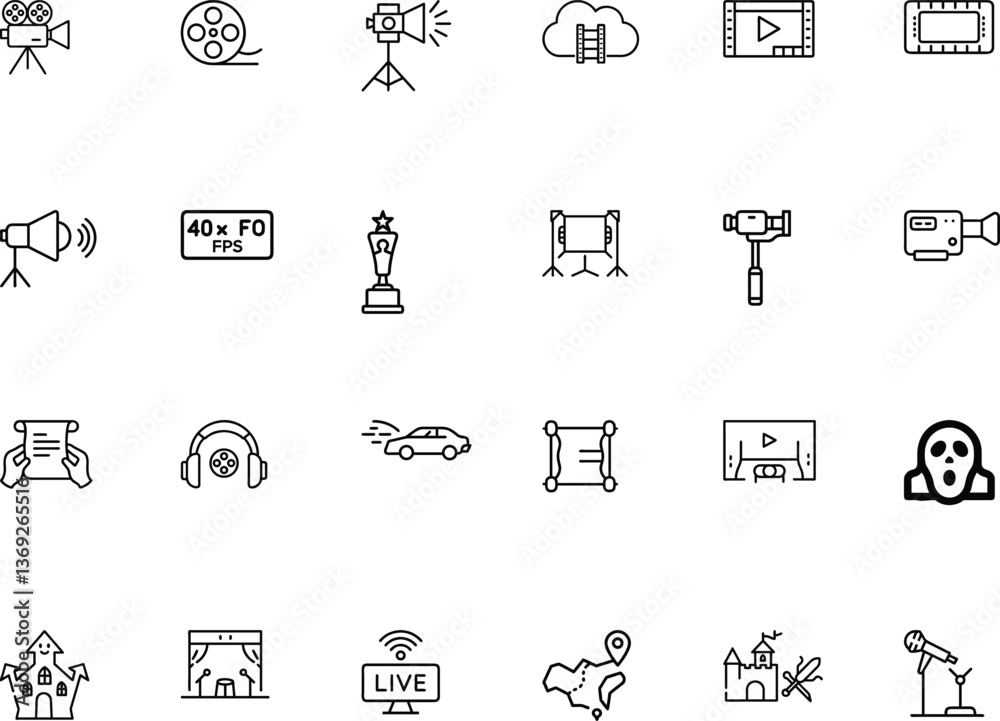 Fototapeta premium Ultimate Cinema Icons Pack