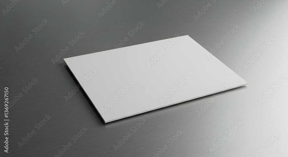 Blank White Card On Gray Surface Blank White Card On Gray Surface