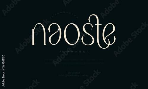 Naoste Elegant Font Uppercase Lowercase And Number. Classic Lettering Minimal Fashion Designs. Typography modern serif fonts regular decorative vintage concept. vector illustration