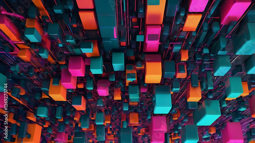 Abstract Geometric 3D Shapes Background	