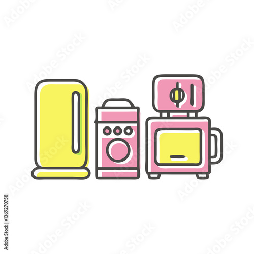 Home appliances icon for household and electronics