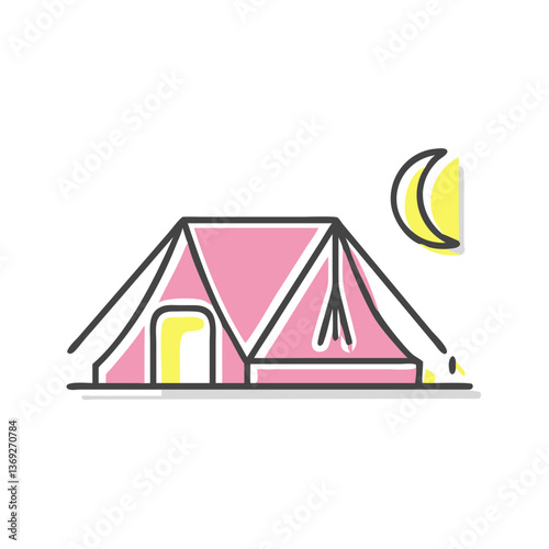 Camping tent icon for outdoor adventure
