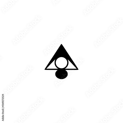 Geometric Eye Symbol on White Background, Minimalist Design