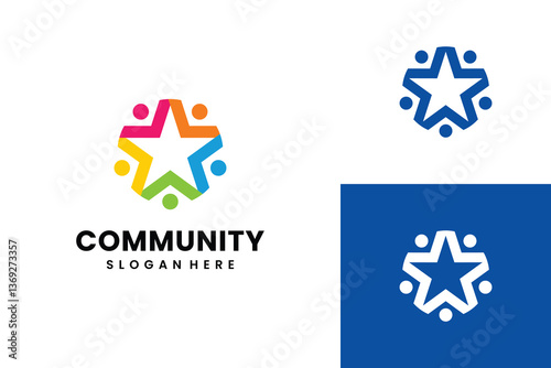 Community Non-Profit Logo TeamWork People Vector