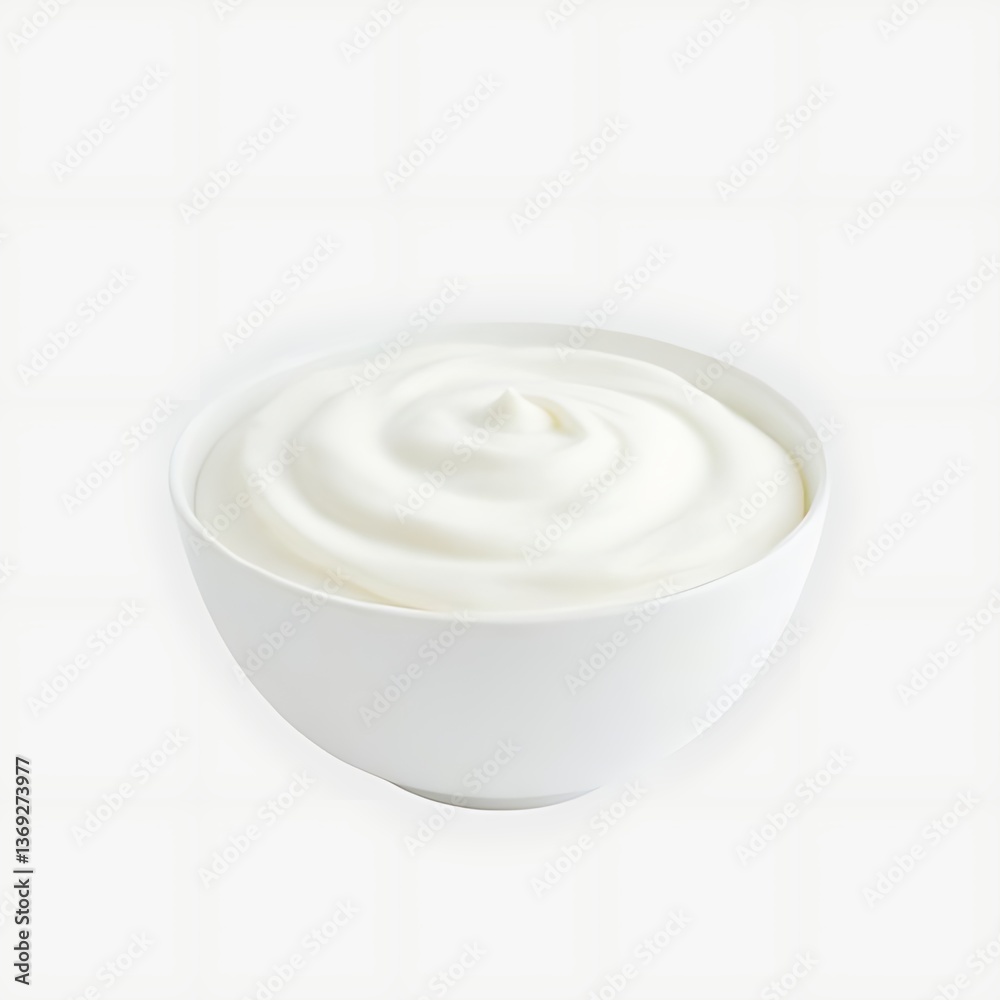 Creamy yogurt in a bowl isolated on white background Creamy yogurt in a bowl isolated on white background