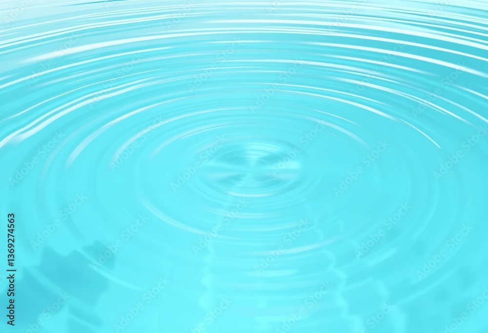 Calm blue mint water surface with gentle ripples and concentric rings, ideal for spa or wellness concept, texture,  tranquil