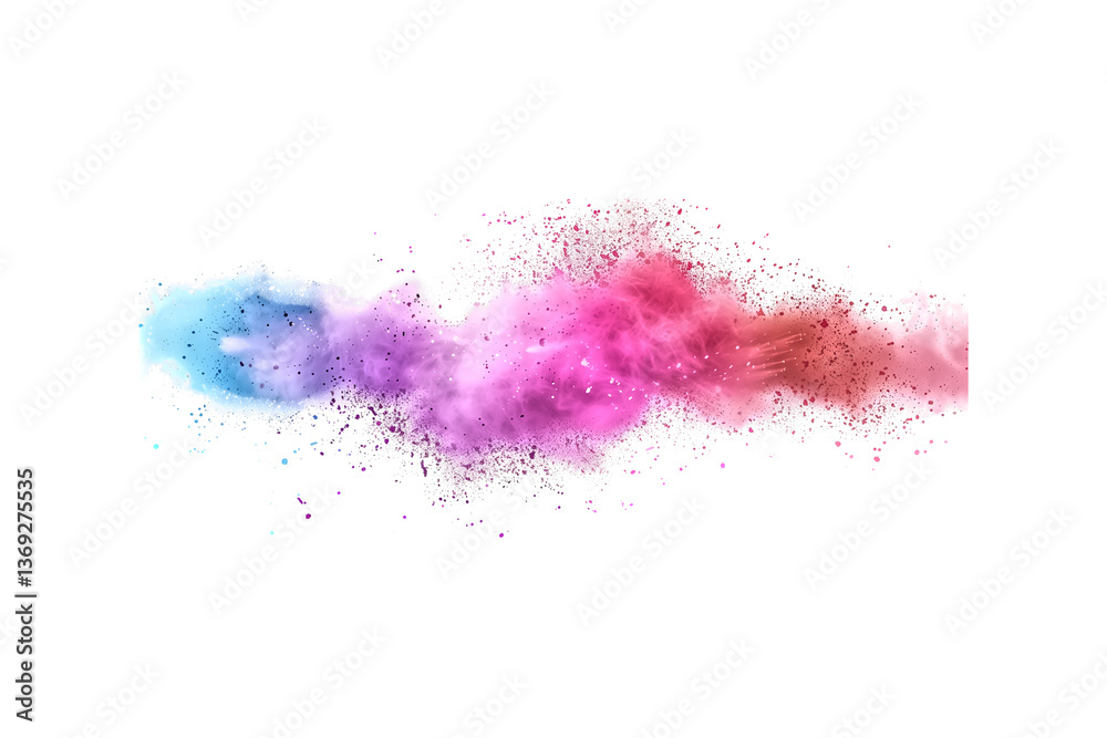 Colorful powder explosion on a white background. This is a color Colorful powder explosion on a white background. This is a color