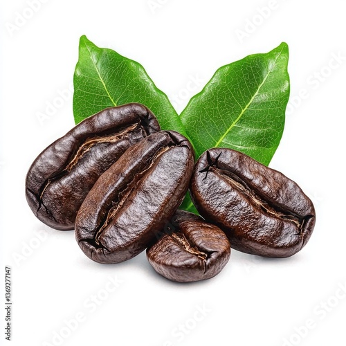 Wallpaper Mural coffee beans isolated on white Torontodigital.ca