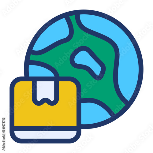 worldwide delivery filled flat icon