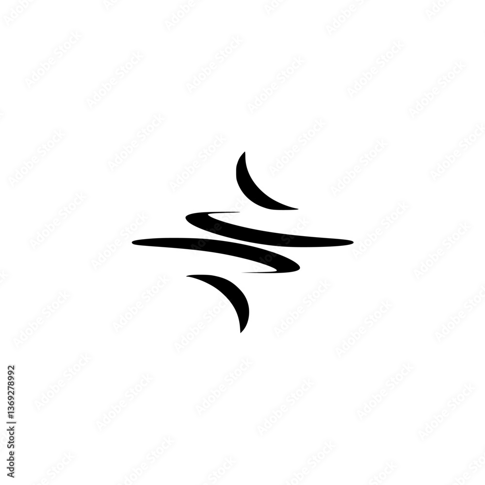 Abstract Black Swirls on White - Minimalist Design Element Abstract Black Swirls on White - Minimalist Design Element