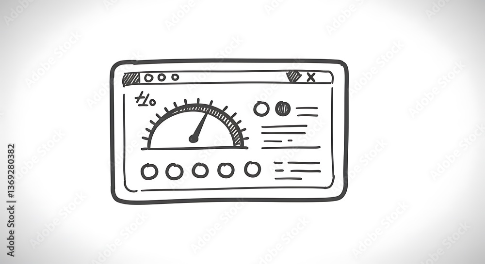 Hand Drawn Application Interface Design with Dashboard and Control Panel Hand Drawn Application Interface Design with Dashboard and Control Panel