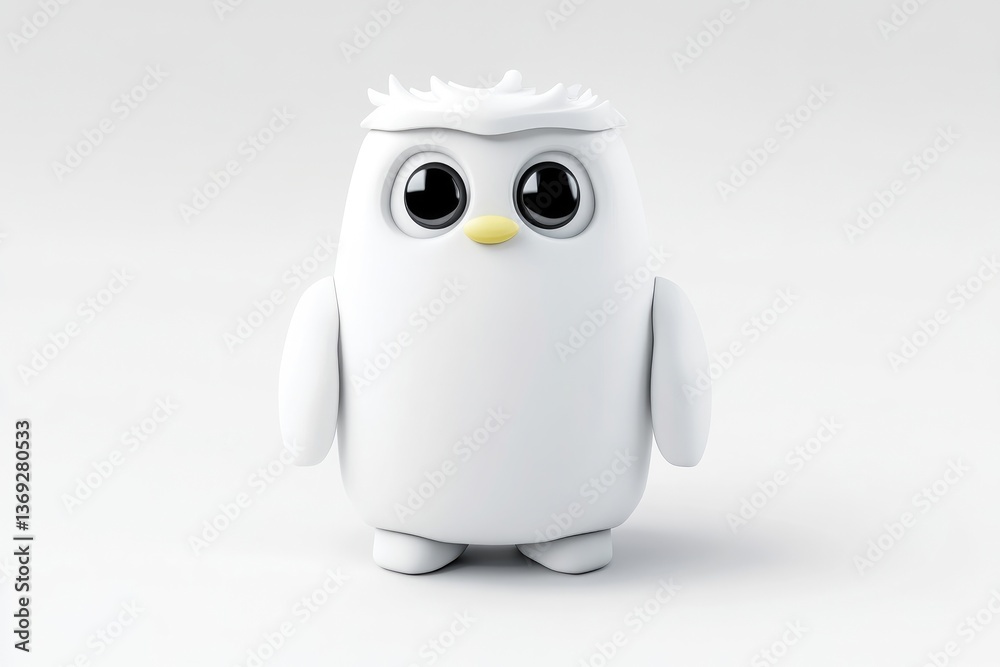 Fototapeta premium Cute, stylized, white bird figurine