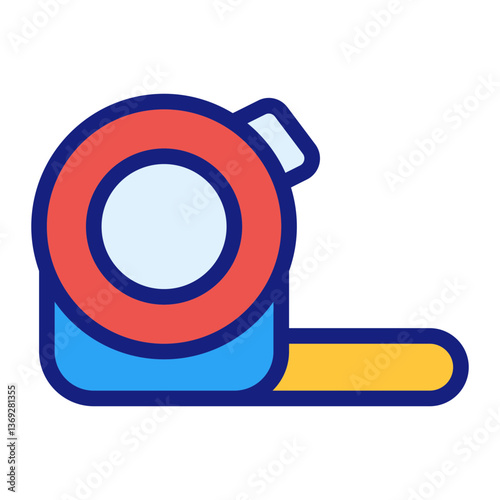 measuring tape fille flat icon