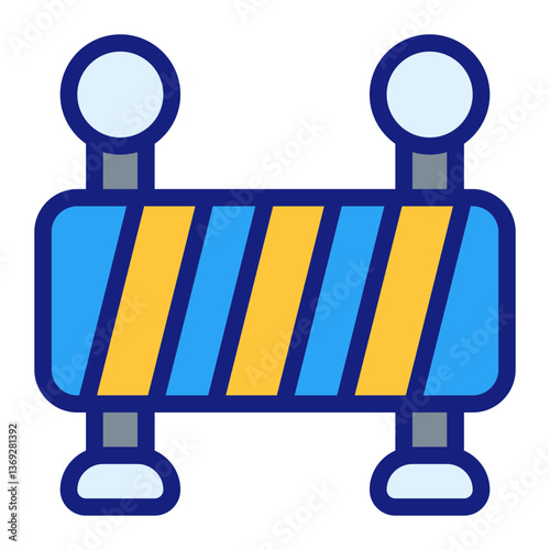 roadblock filled flat icon