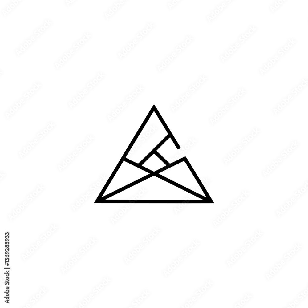 Abstract Mountain Logo, Geometric Line Art, Minimalist Design Abstract Mountain Logo, Geometric Line Art, Minimalist Design
