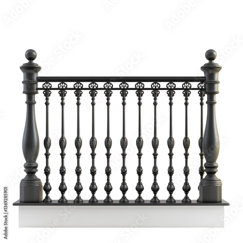 Elegant Black Metal Balustrade Design