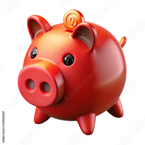 3D figure of a piggy bank
