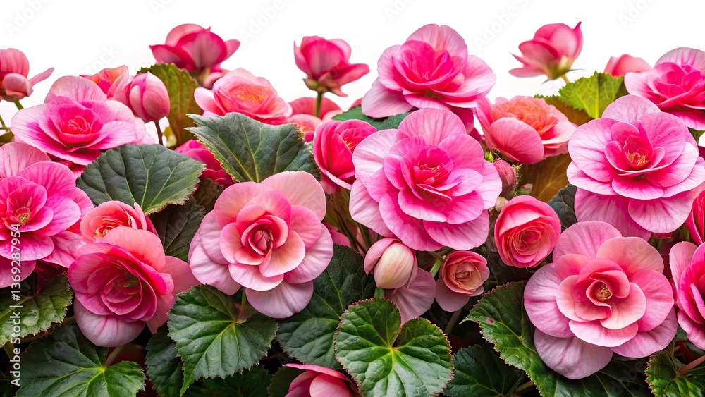 Vibrant Begonia Garden, Blooming Flowers, Lush Foliage, Exotic Plants, Floral Paradise, Pink Begonia, Beautiful Garden, Nature Photography, Close-up Flowers Vibrant Begonia Garden, Blooming Flowers, Lush Foliage, Exotic Plants, Floral Paradise, Pink Begonia, Beautiful Garden, Nature Photography, Close-up Flowers
