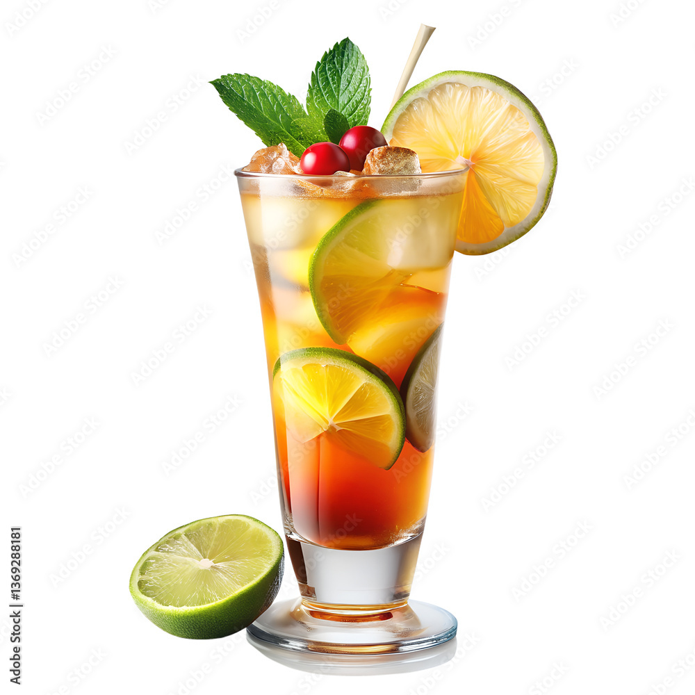 cocktail with lime and mint