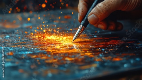 Pen sparks creation.