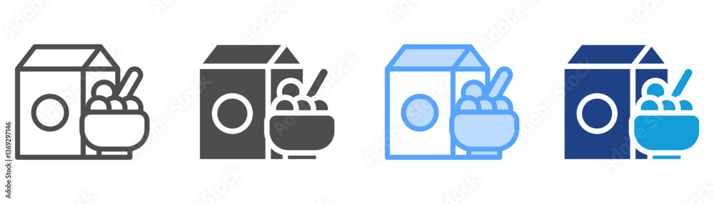 Fototapeta premium Cereal Icon Set Multiple Style Collection