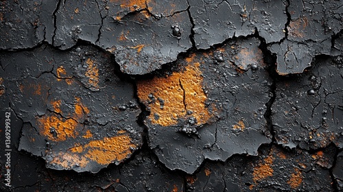 Rusty and cracked surface of an aged iron sheet