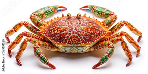 Vibrant Box Crab Macro Photography: Intricate Shell Patterns, Tilt-Shift Miniature World photo