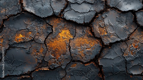 Macro shot of rusted and deteriorating metal panel